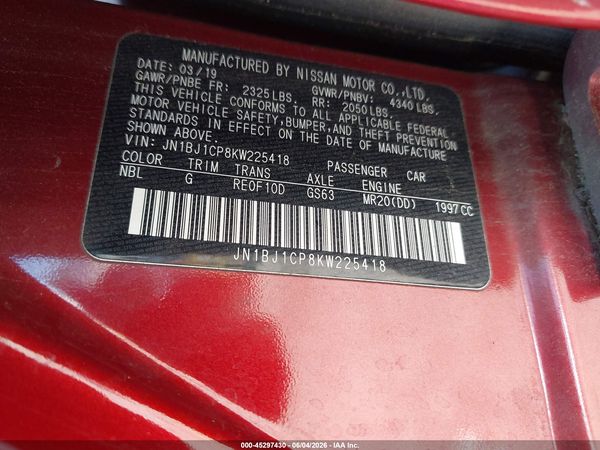 2019 NISSAN ROGUE SPORT SL — I9