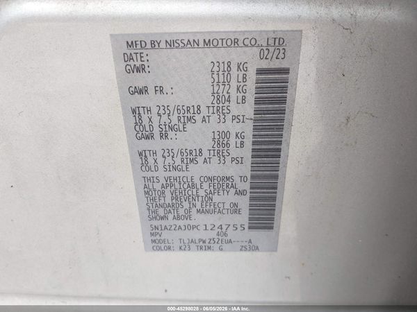 2023 NISSAN MURANO S FWD