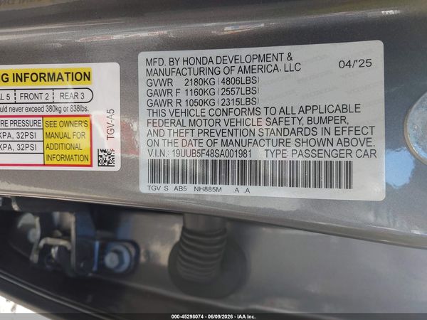 2025 ACURA TLX TECHNOLOGY PACKAGE