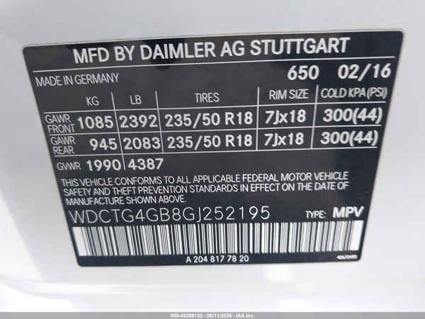 2016 MERCEDES-BENZ GLA 250 4MATIC