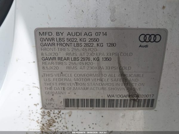 2015 AUDI Q5 3.0T PREMIUM PLUS