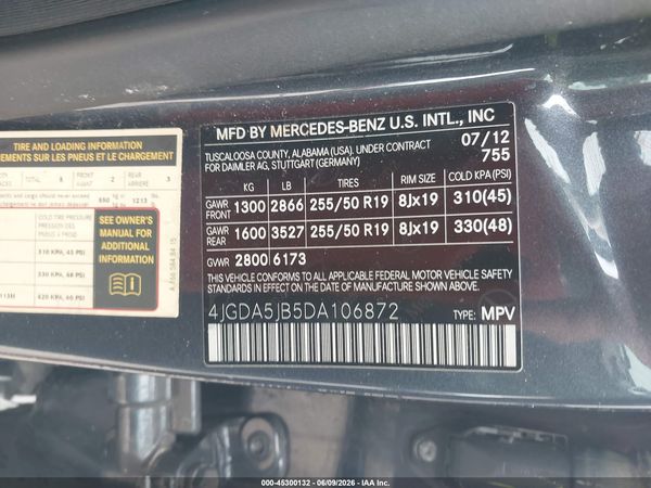 2013 MERCEDES-BENZ ML 350 ML350