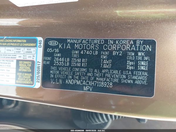 2017 KIA SPORTAGE LX
