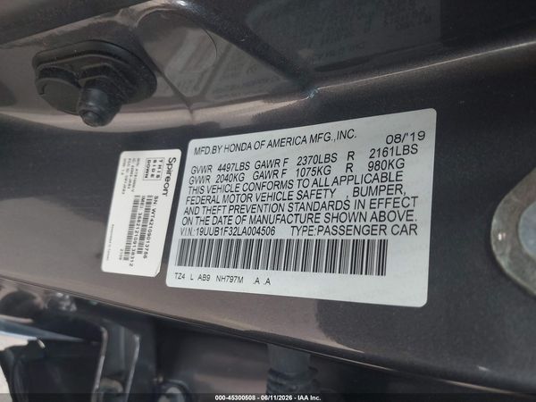 2020 ACURA TLX STANDARD