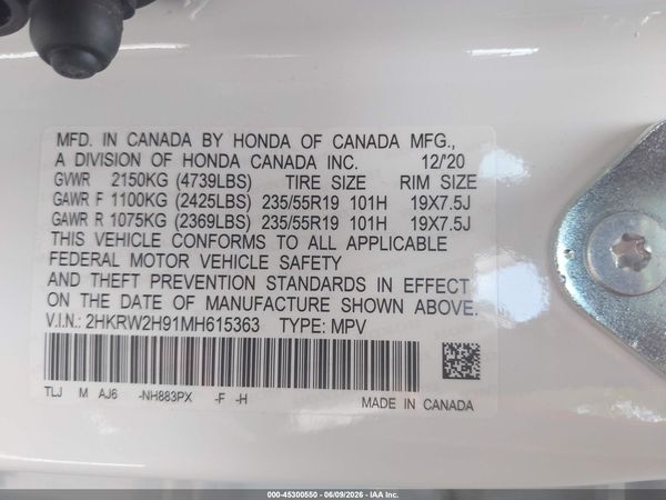 2021 HONDA CR-V AWD TOURING