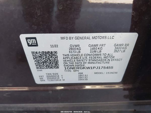 2023 CHEVROLET TRAVERSE FWD LT CLOTH — I9