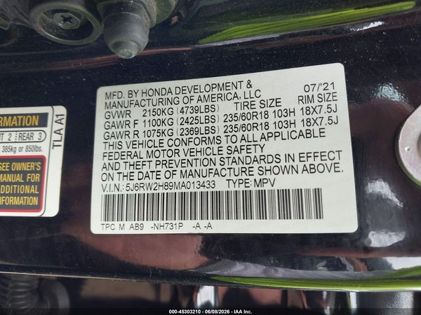 2021 HONDA CR-V AWD EX-L