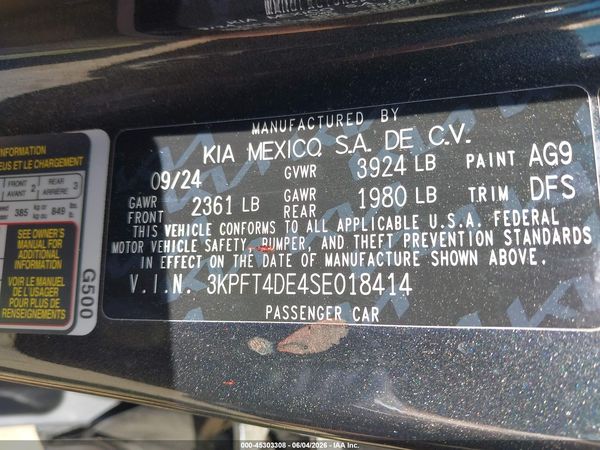 2025 KIA K4 LXS