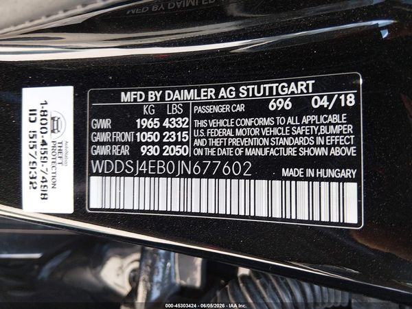 2018 MERCEDES-BENZ CLA 250 CLA250