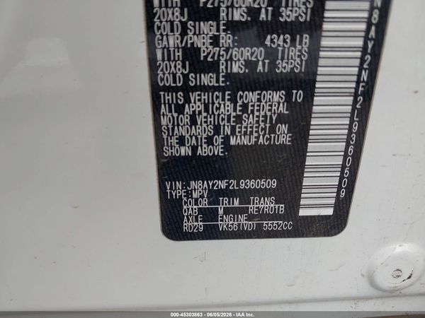 2020 NISSAN ARMADA PLATINUM 2WD