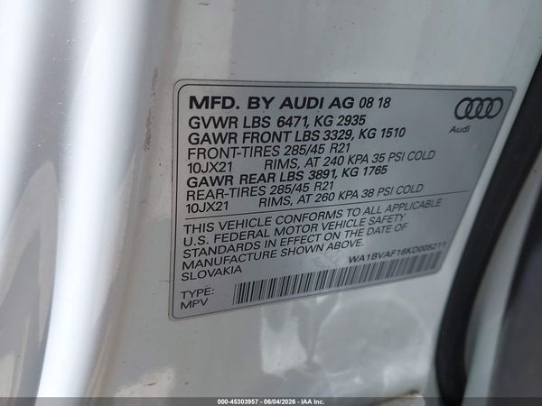 2019 AUDI Q8 55 PREMIUM