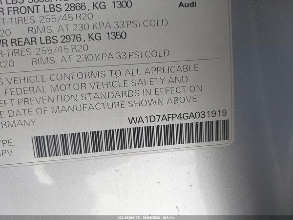 2016 AUDI Q5 3.0T PREMIUM PLUS