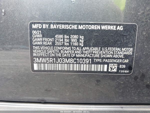 2021 BMW 330I