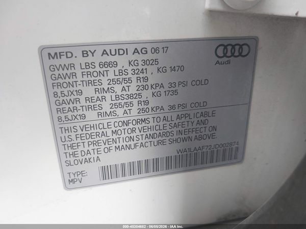 2018 AUDI Q7 3.0T PREMIUM
