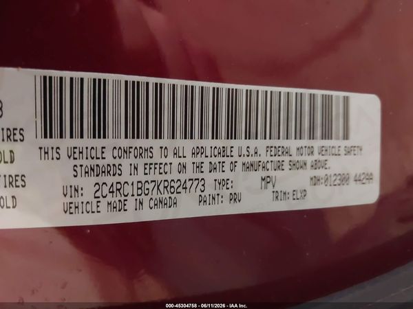 2019 CHRYSLER PACIFICA TOURING L — I9