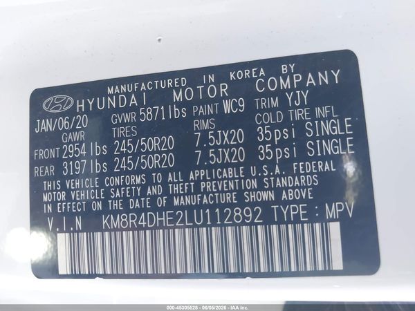 2020 HYUNDAI PALISADE SEL