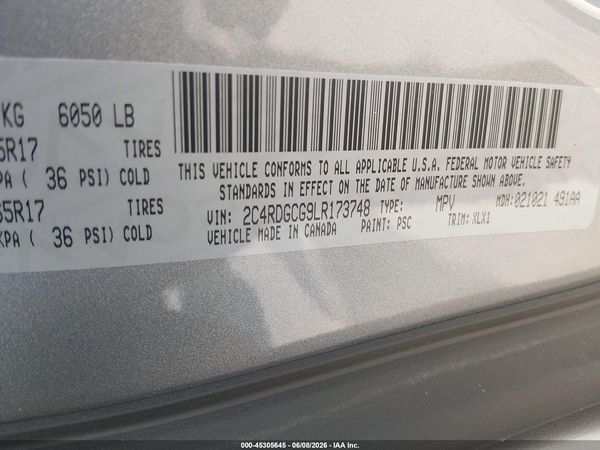 2020 DODGE GRAND CARAVAN SXT — I9
