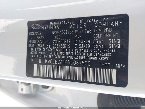 2022 HYUNDAI TUCSON HYBRID LIMITED