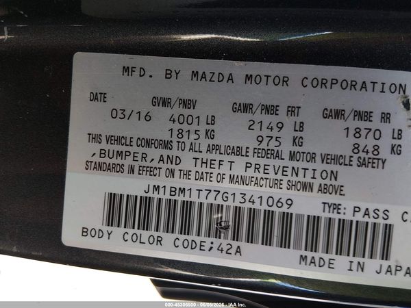 2016 MAZDA MAZDA3 I SPORT