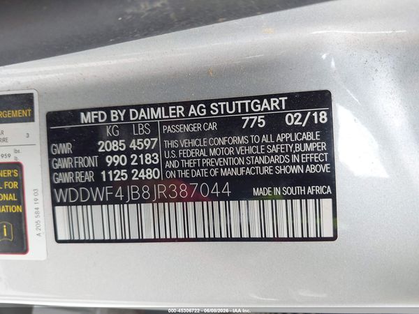 2018 MERCEDES-BENZ C 300 C300