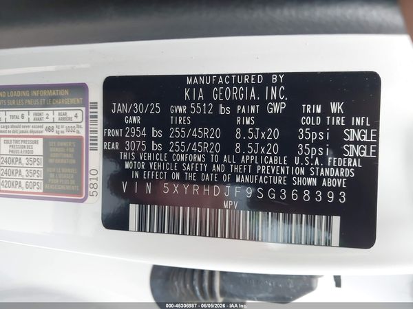 2025 KIA SORENTO X-LINE EX