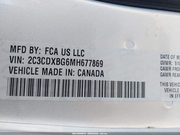 2021 DODGE CHARGER SXT RWD