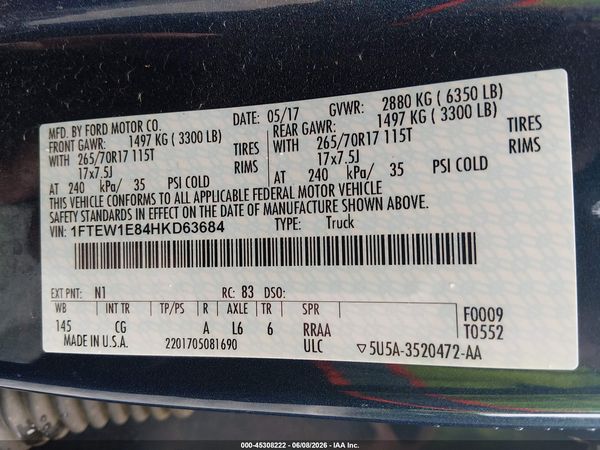 2017 FORD F-150 XL