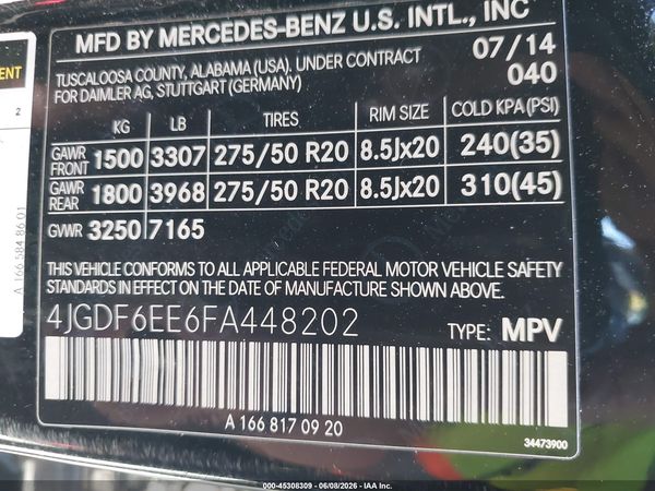 2015 MERCEDES-BENZ GL 450 4MATIC