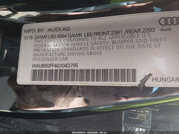2016 AUDI A3 2.0T PREMIUM