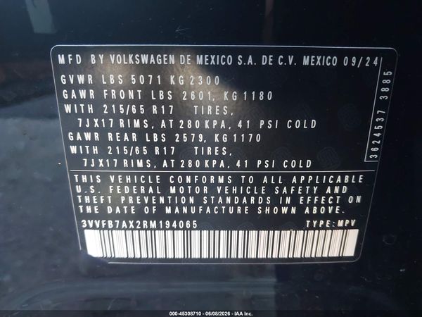 2024 VOLKSWAGEN TIGUAN 2.0T S — I9