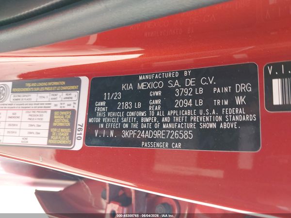 2024 KIA FORTE LXS