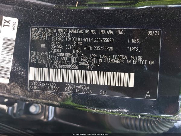 2021 TOYOTA HIGHLANDER XSE