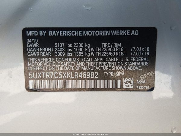 2019 BMW X3 SDRIVE30I