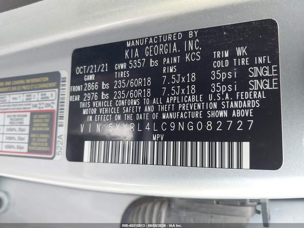 2022 KIA SORENTO S