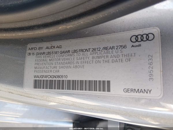 2016 AUDI A6 2.0T PREMIUM PLUS