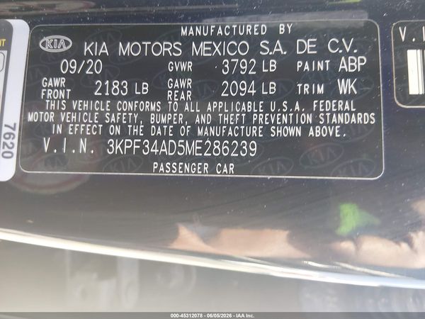 2021 KIA FORTE GT-LINE