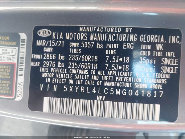 2021 KIA SORENTO S
