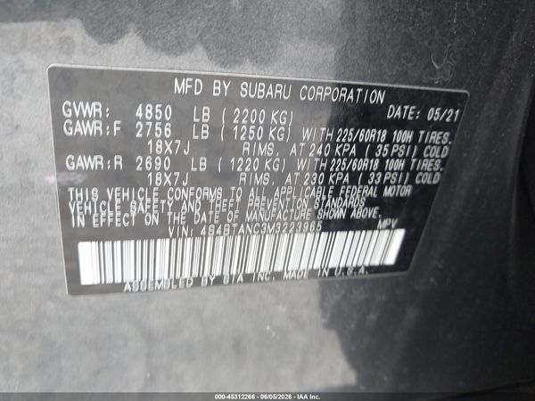 2021 SUBARU OUTBACK LIMITED