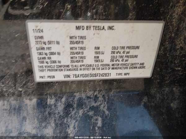 2025 TESLA MODEL Y