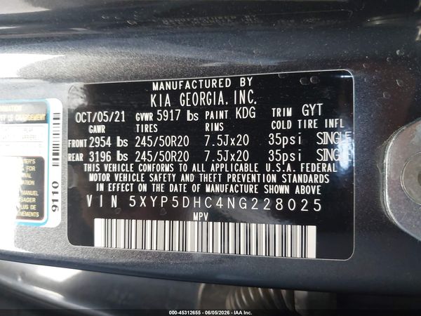 2022 KIA TELLURIDE SX