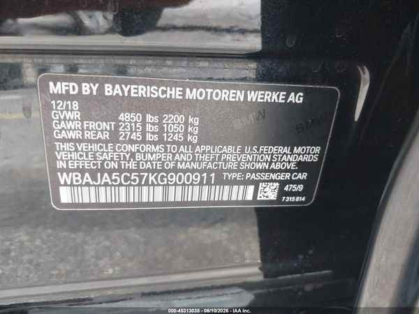 2019 BMW 530I