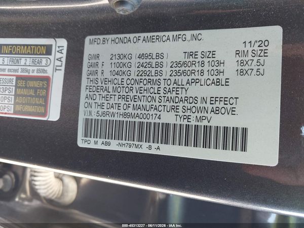 2021 HONDA CR-V 2WD EX-L