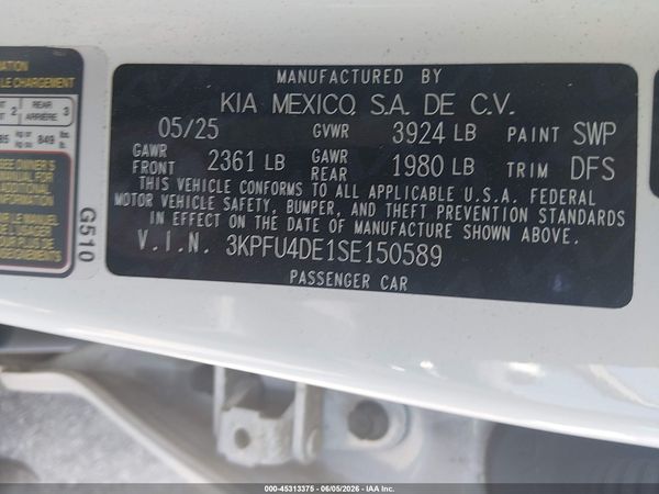 2025 KIA K4 EX