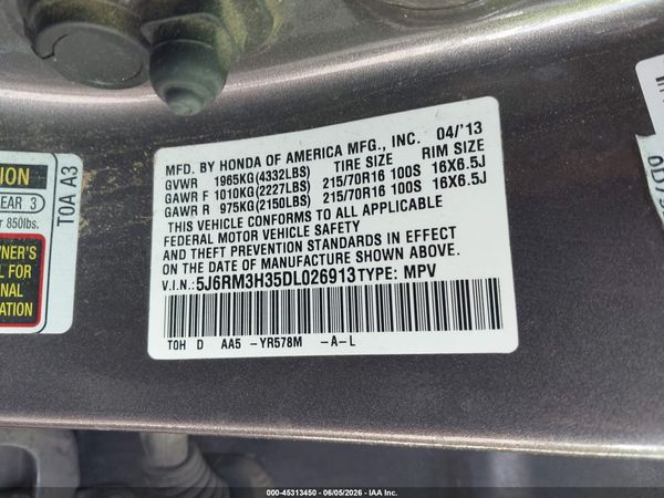 2013 HONDA CR-V LX