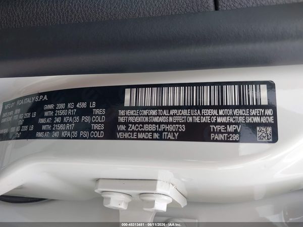 2018 JEEP RENEGADE LATITUDE 4X4