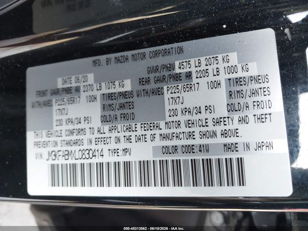 2020 MAZDA CX-5 SPORT