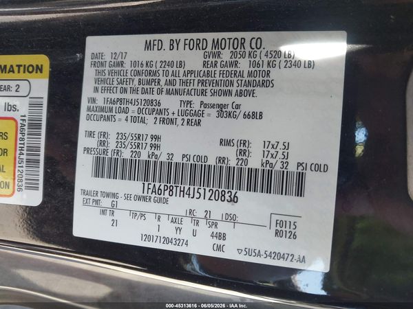 2018 FORD MUSTANG ECOBOOST