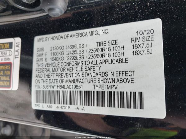 2020 HONDA CR-V 2WD EX-L