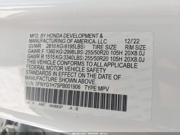 2023 HONDA PILOT AWD TOURING