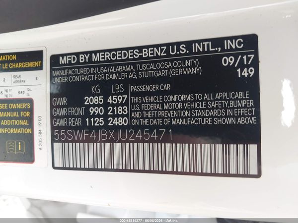 2018 MERCEDES-BENZ C 300 C300